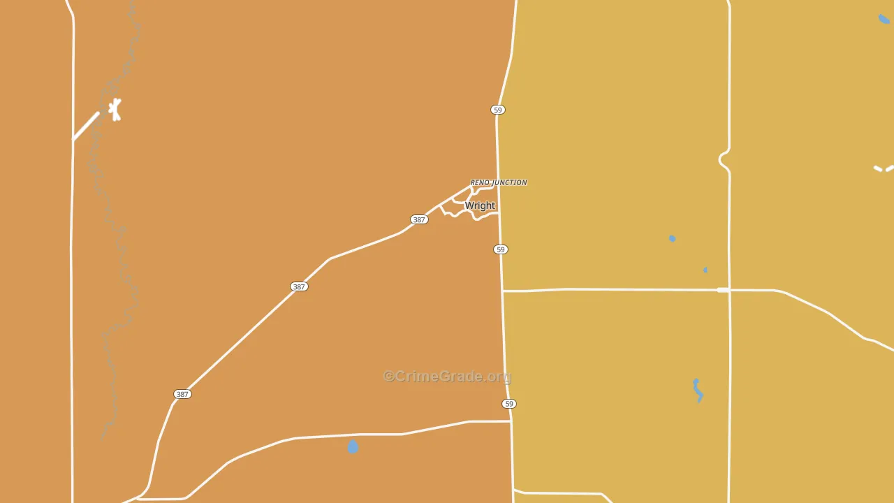 Wright, WY Map of Theft Rates