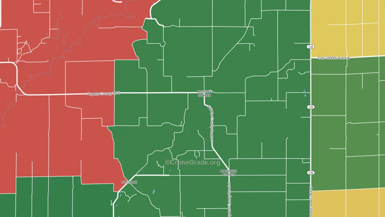Wrights Corner, IL Map of Theft Rates