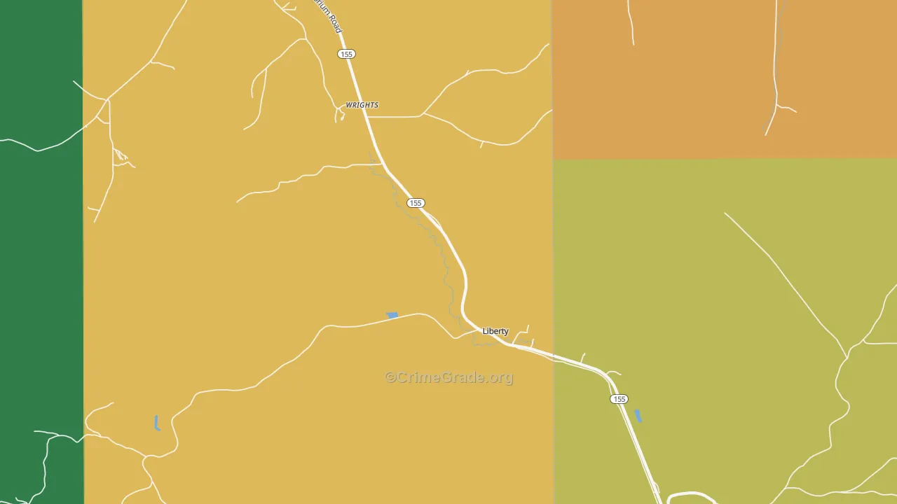 Wrights, PA Map of Theft Rates