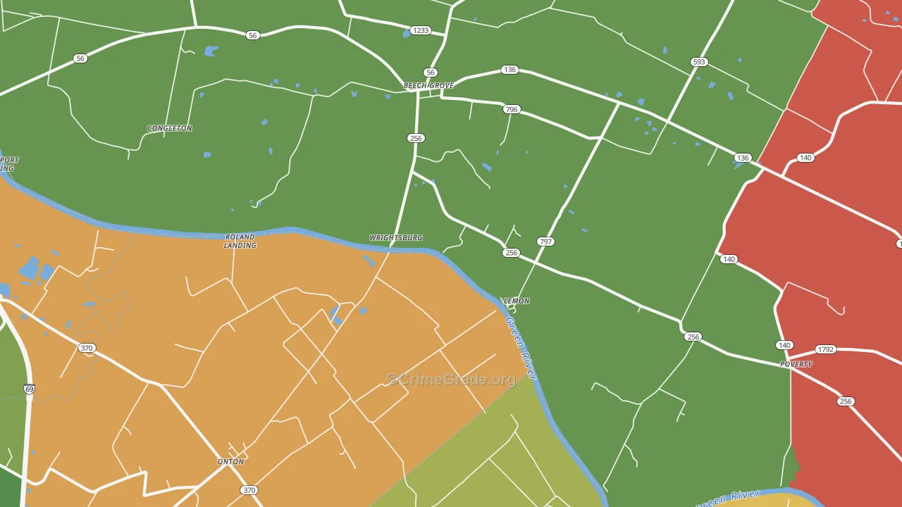 Wrightsburg, KY Map of Theft Rates