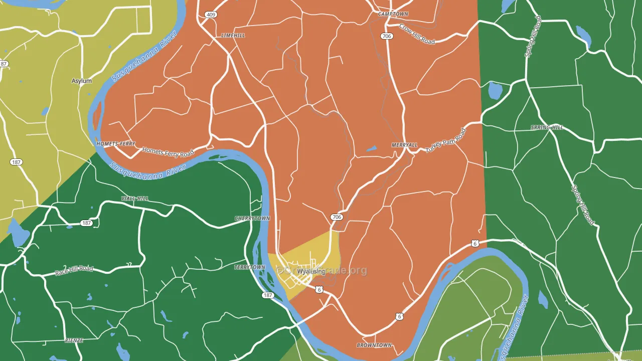 Wyalusing, PA Map of Theft Rates