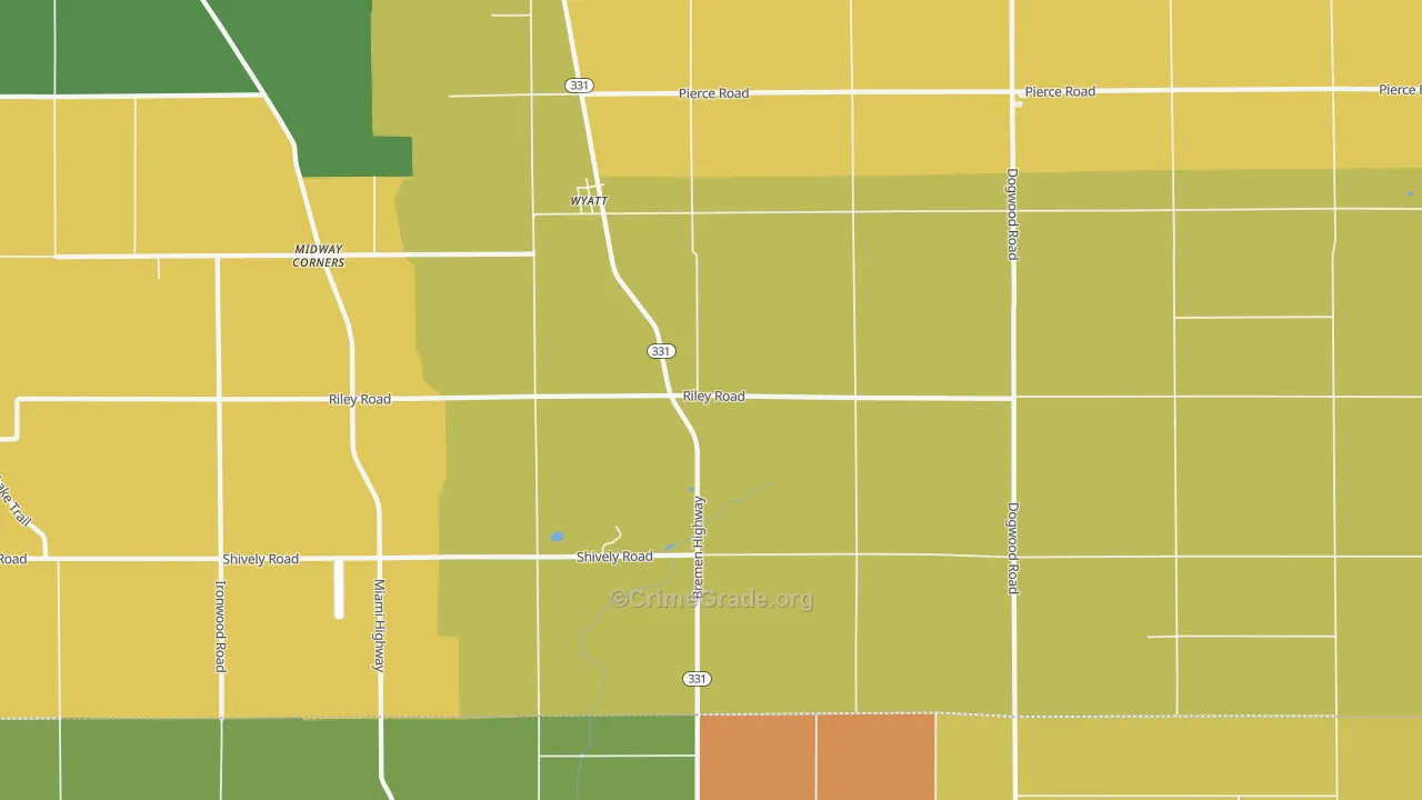 Wyatt, IN Map of Theft Rates