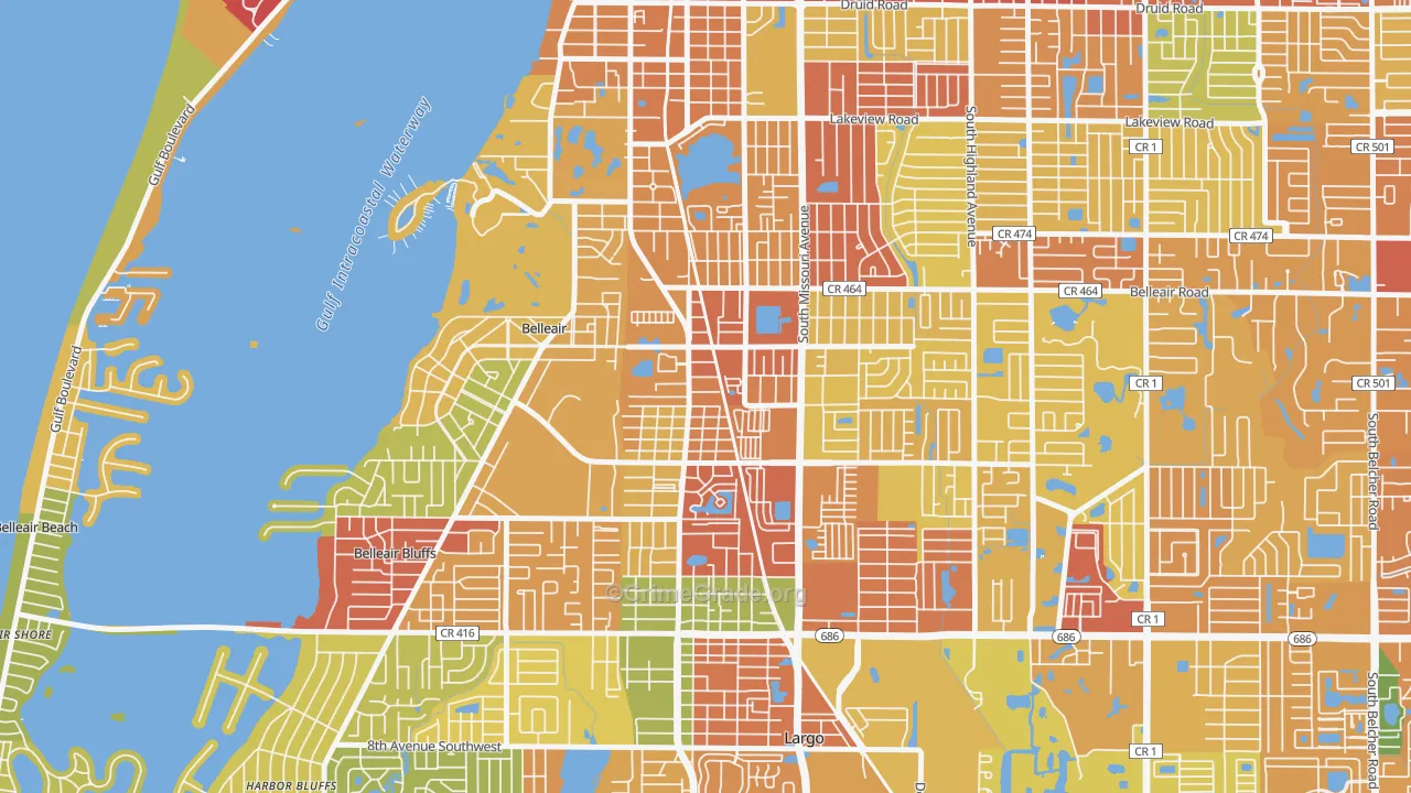 Wyatt Street, Largo, FL Map of Theft Rates