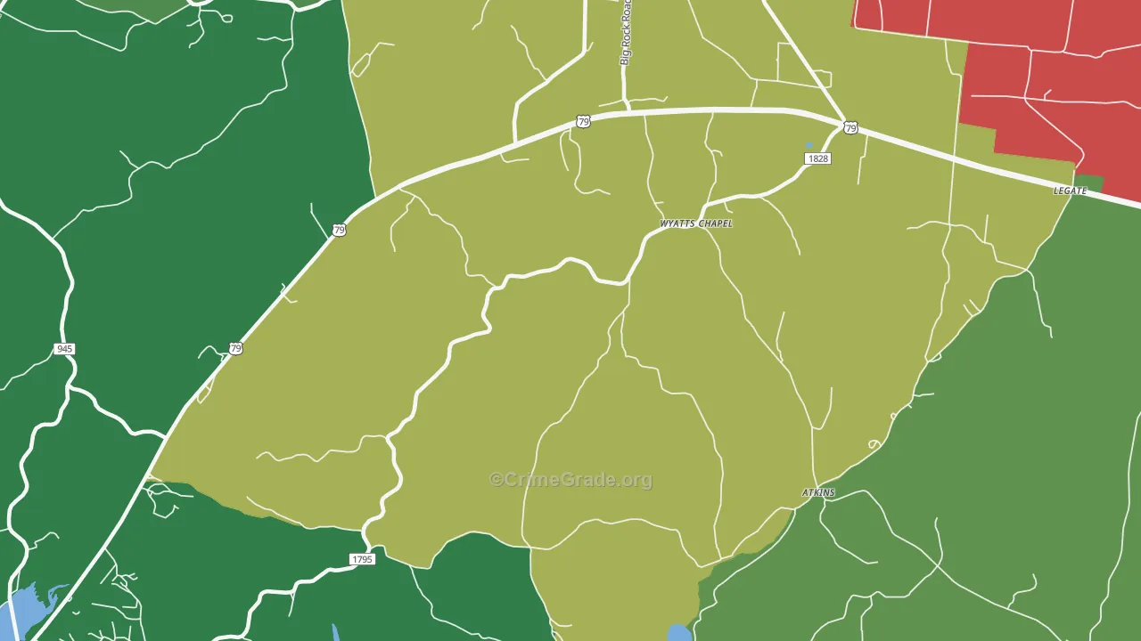 Wyatts Chapel, TN Map of Theft Rates
