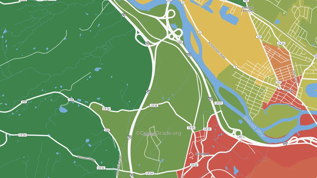 Wyatts, NY Map of Theft Rates
