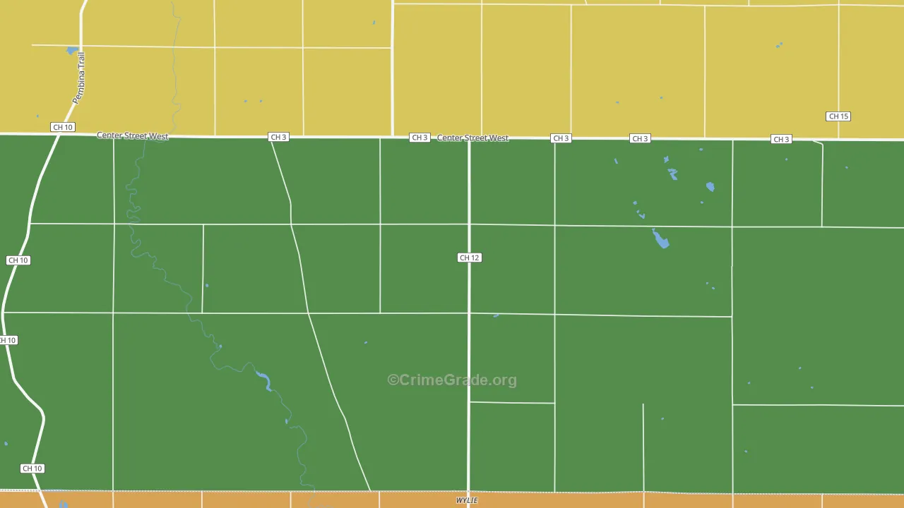Wylie, MN Map of Theft Rates