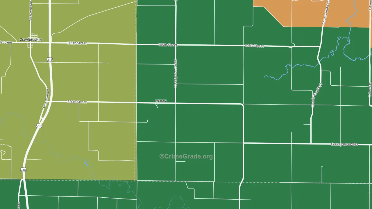 Wyman, IA Map of Theft Rates