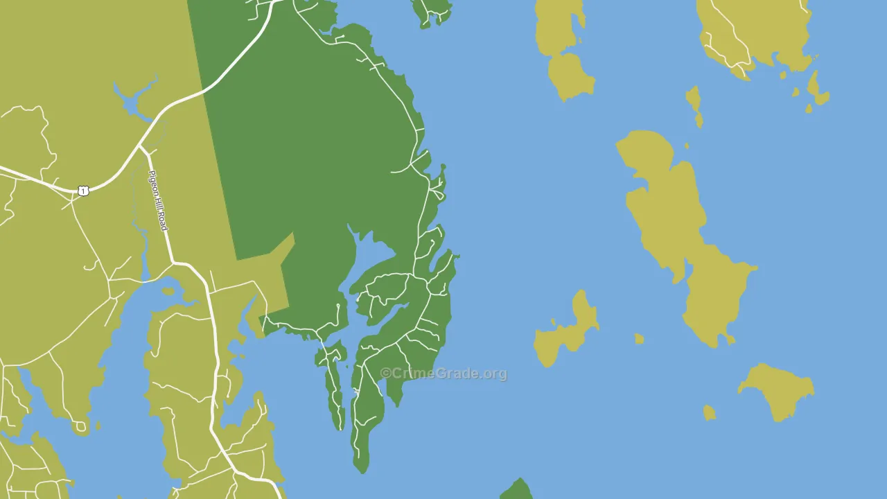 Wyman, ME Map of Theft Rates