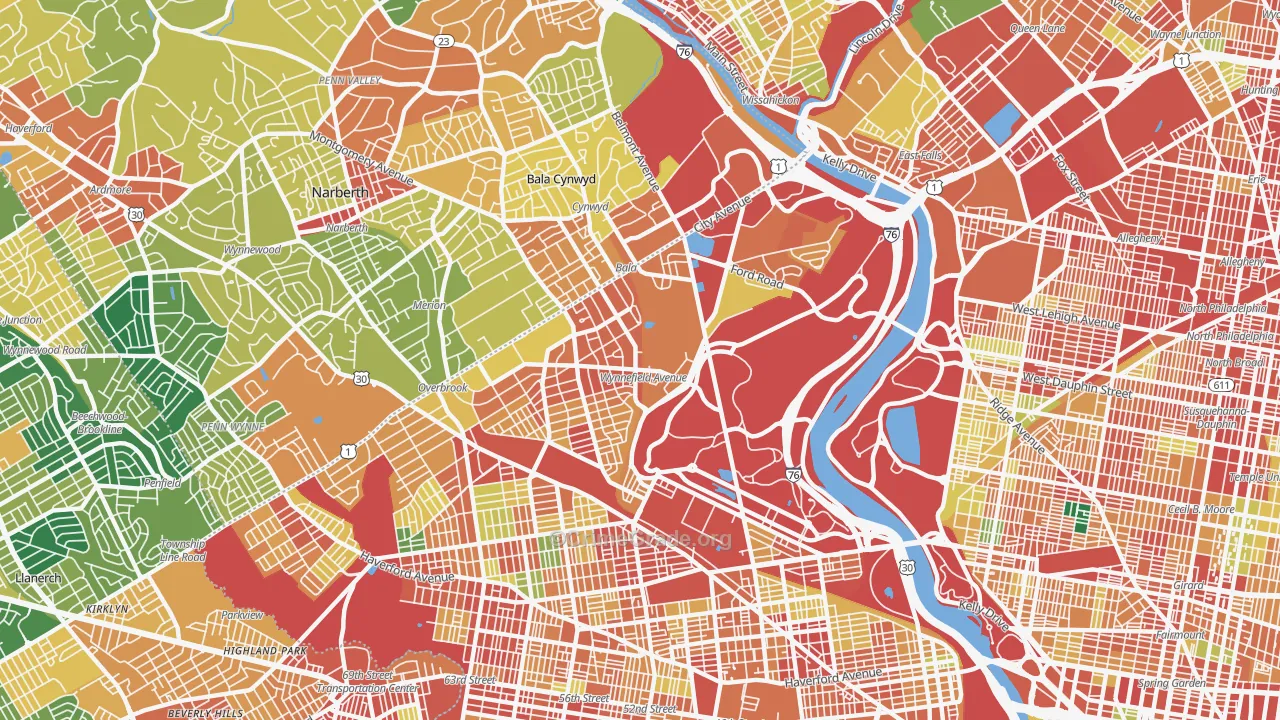 Wynnefield, Philadelphia, PA Map of Theft Rates