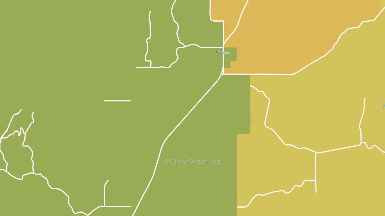Wynona, OK Map of Theft Rates