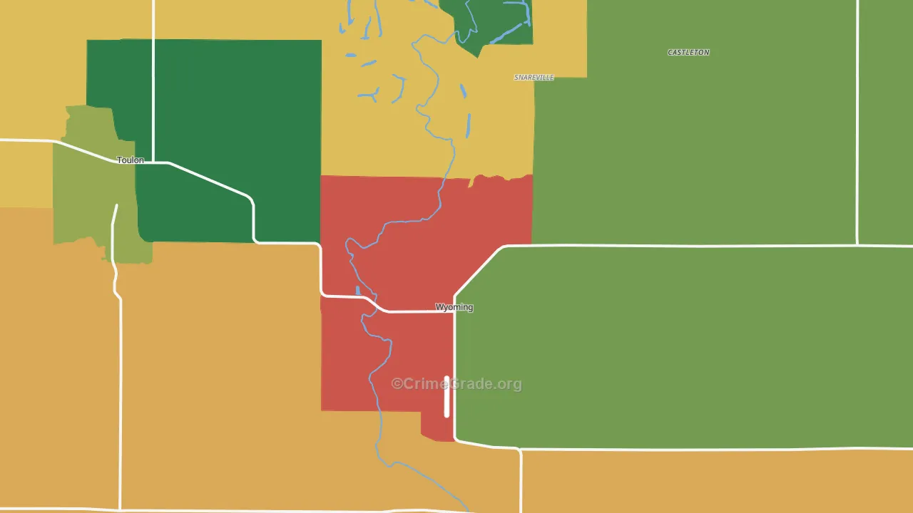 Wyoming, IL Map of Theft Rates