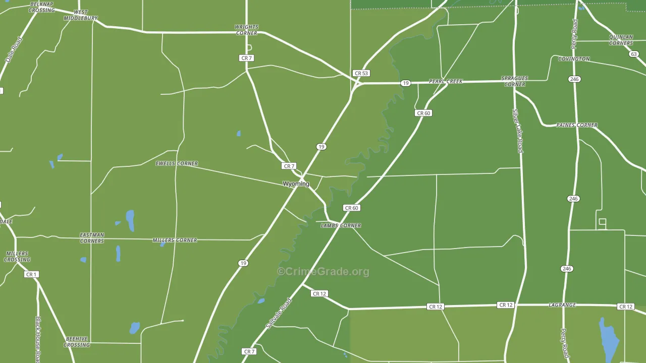 Wyoming, NY Map of Theft Rates
