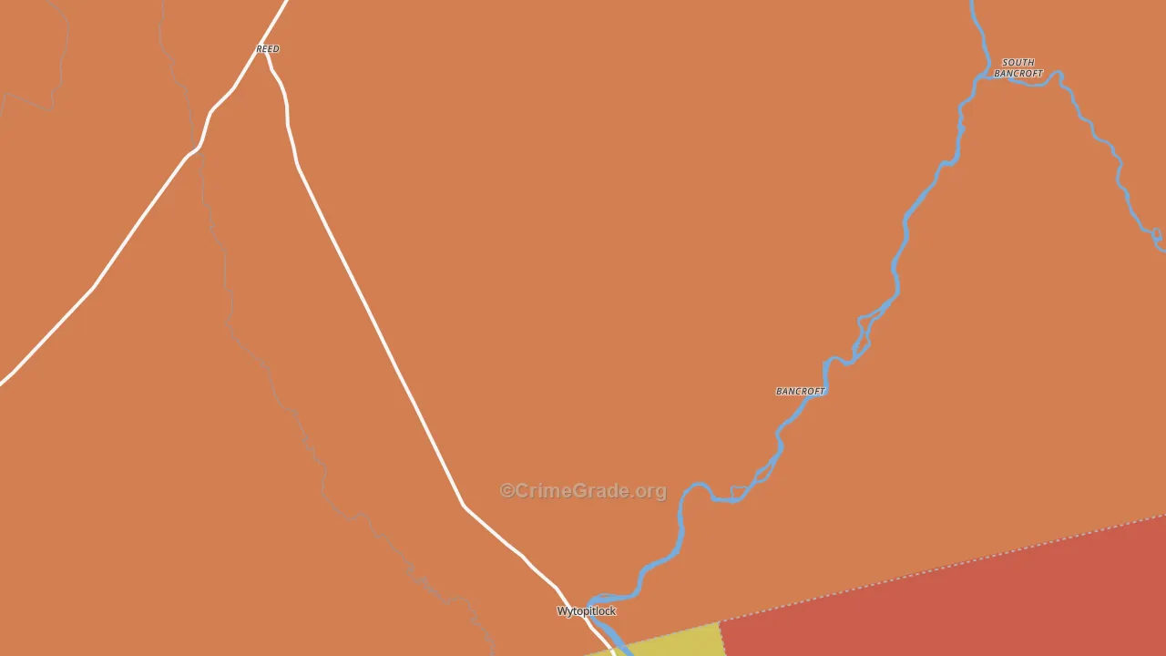 Wytopitlock, ME Map of Theft Rates