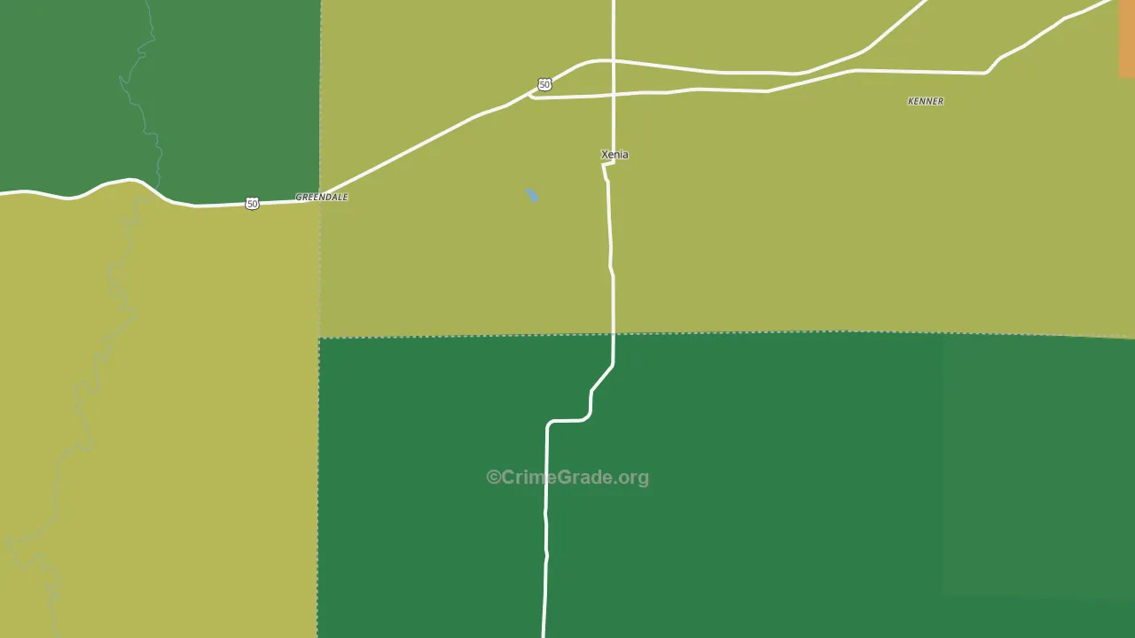 Xenia, IL Map of Theft Rates