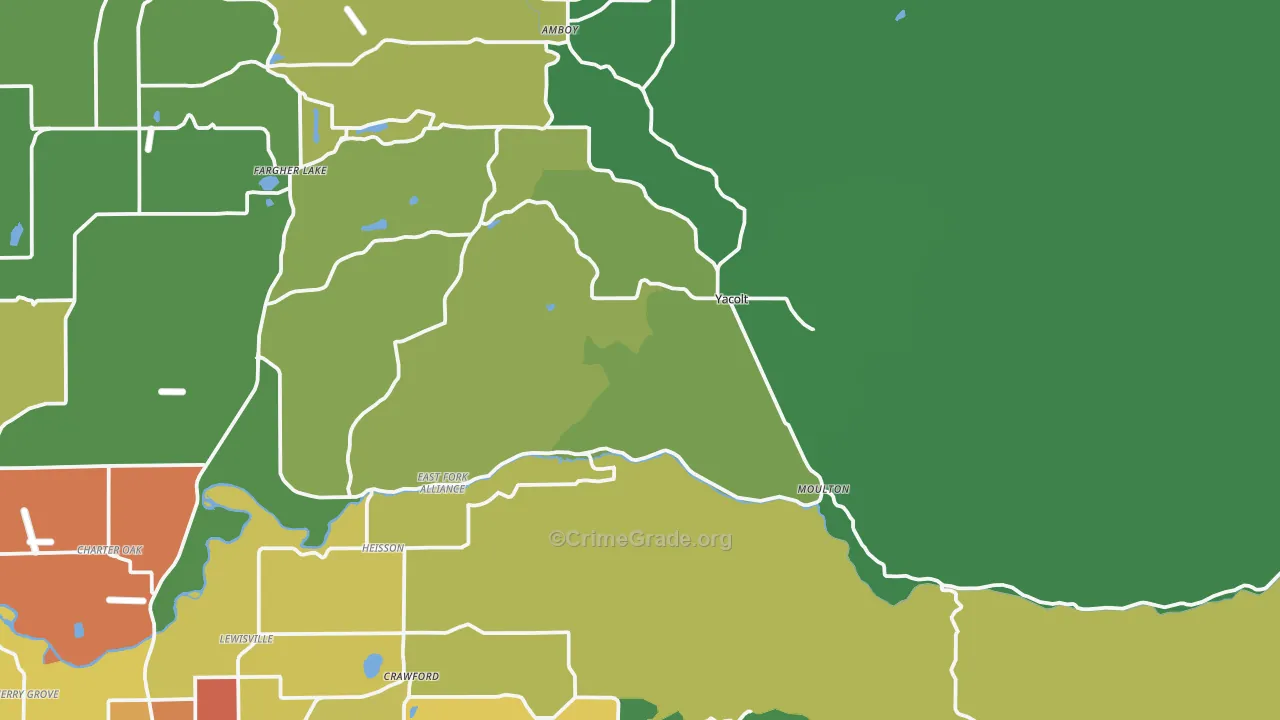 Yacolt, WA Map of Theft Rates