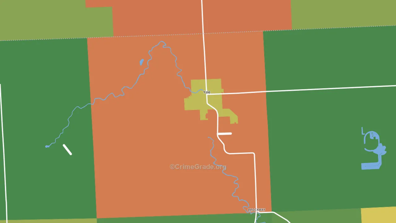 Yale, MI Map of Theft Rates