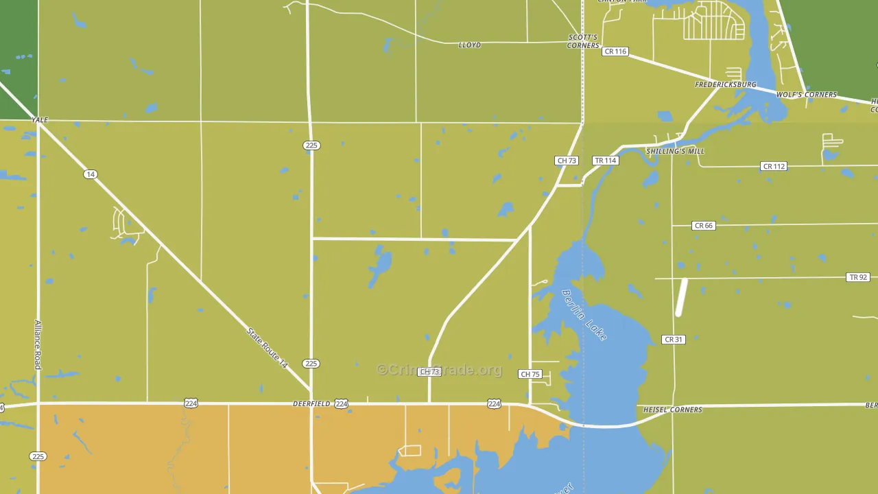 Yale, OH Map of Theft Rates
