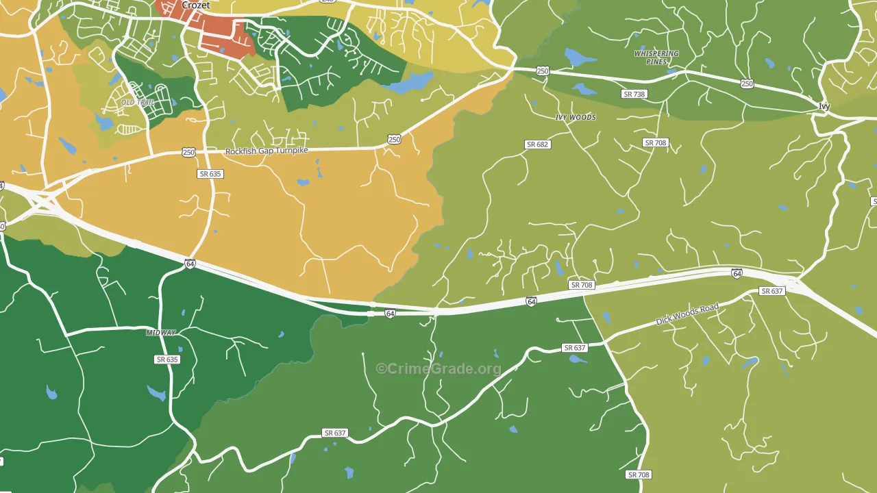 Yancey Mills, VA Map of Theft Rates