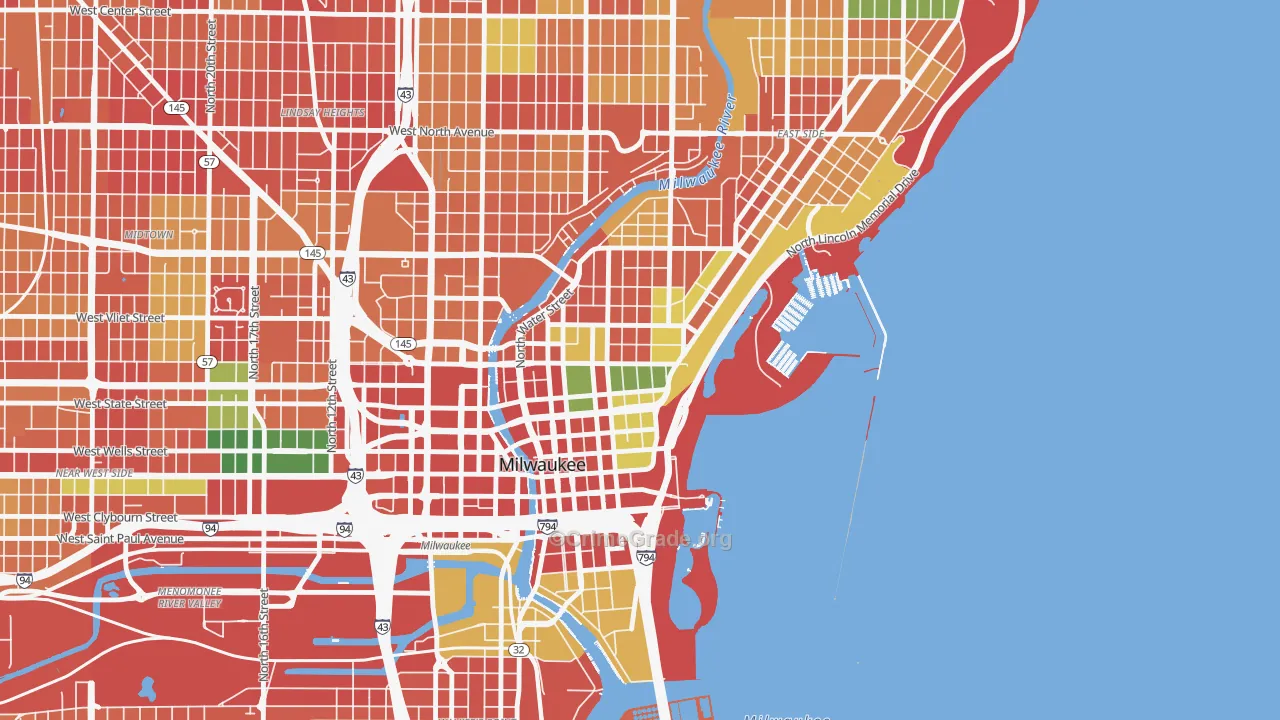 Yankee Hill, Milwaukee, WI Map of Theft Rates