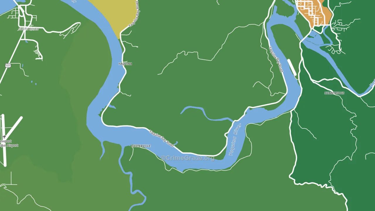 Yaquina, OR Map of Theft Rates