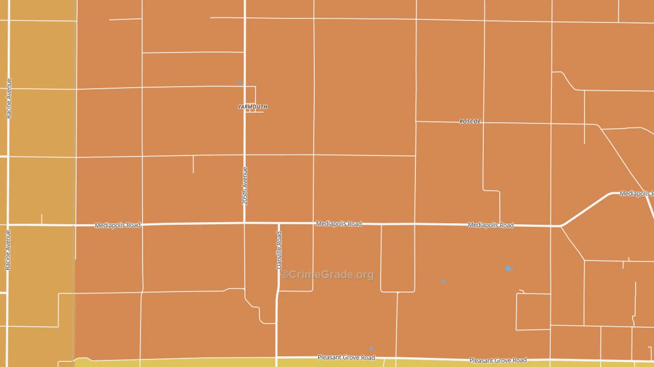 Yarmouth, IA Map of Theft Rates