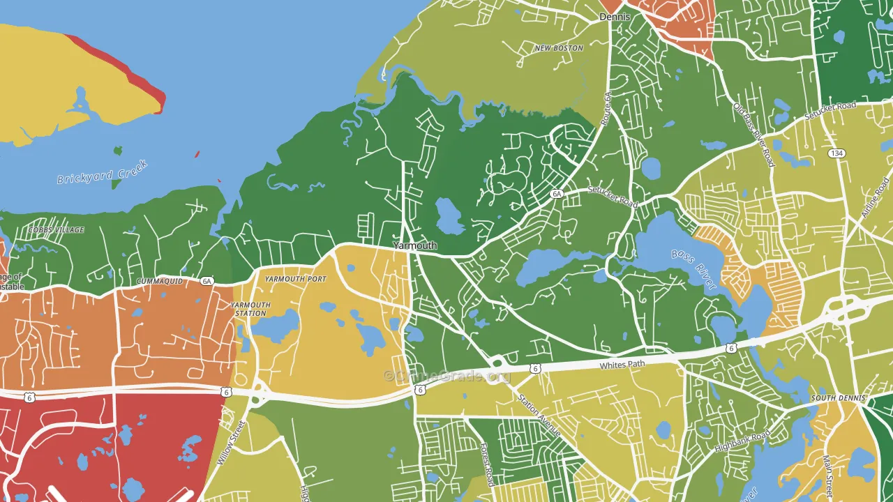 Yarmouth Port, MA Map of Theft Rates