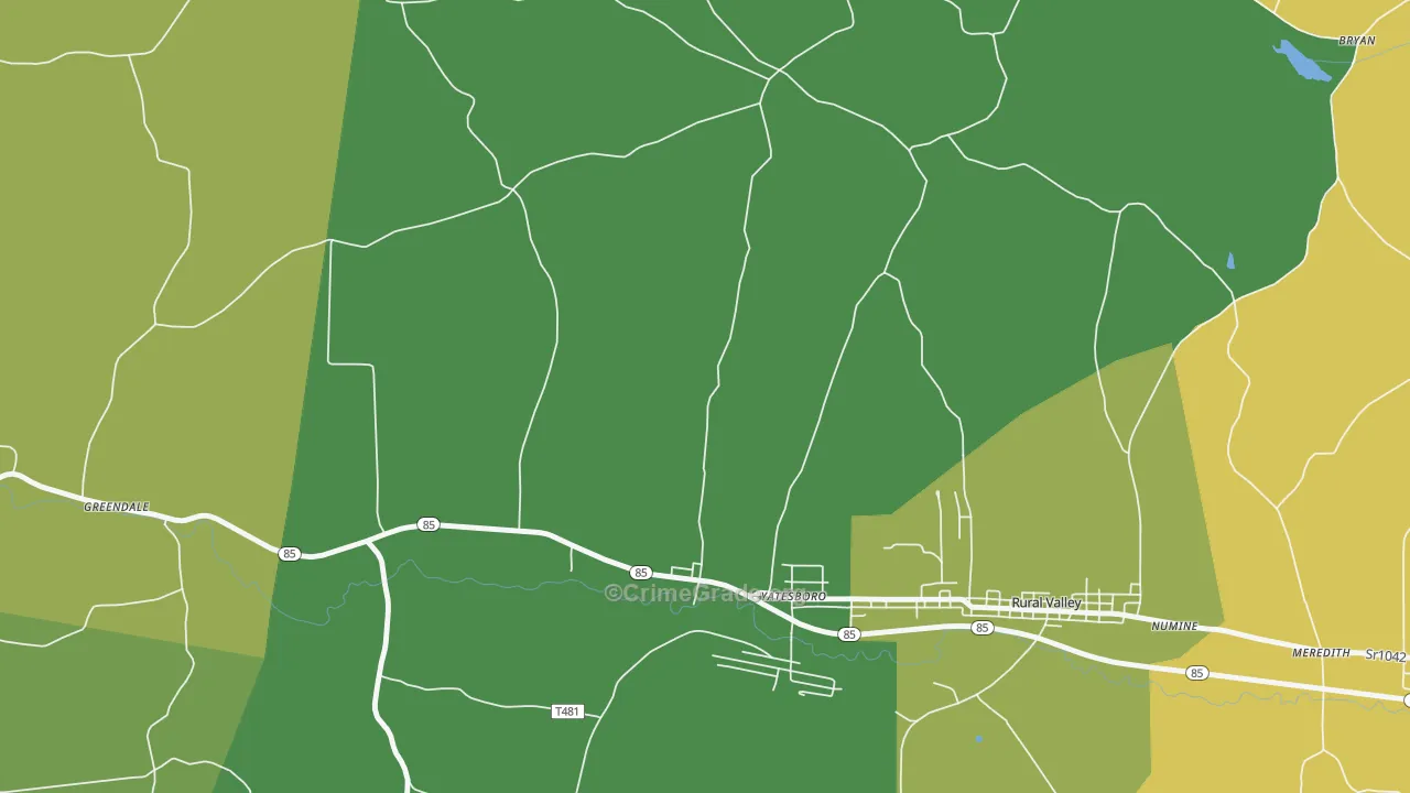 Yatesboro, PA Map of Theft Rates