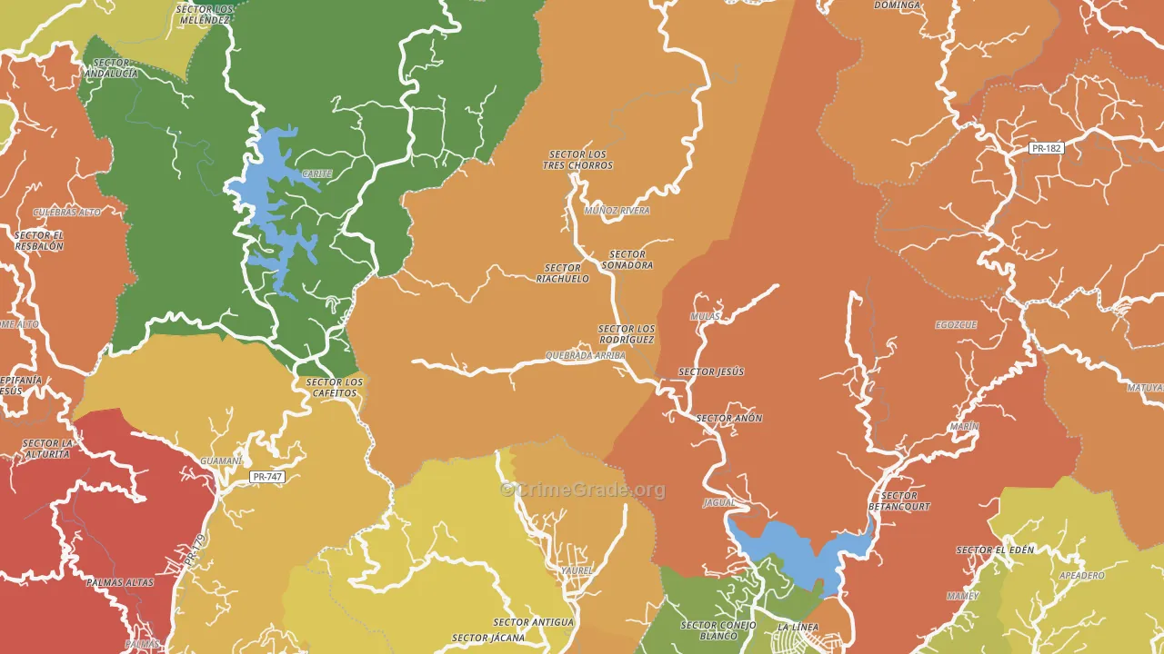Yaurel, PR Map of Theft Rates