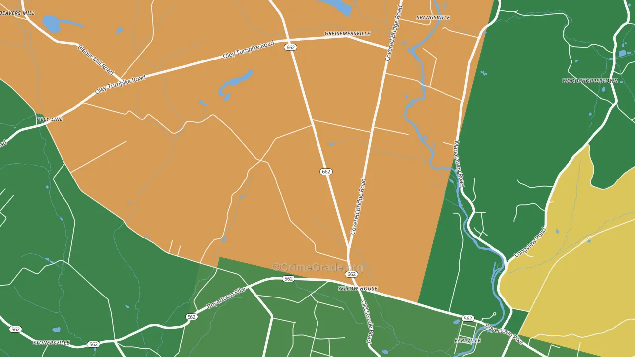 Yellow House, PA Map of Theft Rates