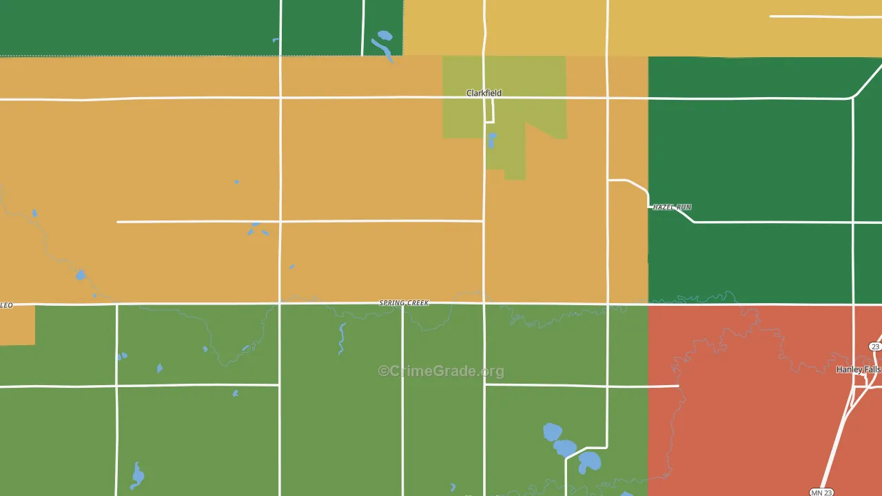 Yellow Medicine County, MN Map of Theft Rates