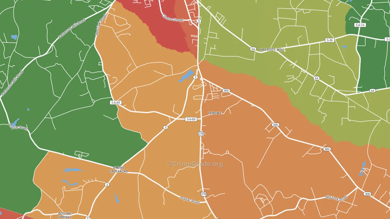 Yenome, SC Map of Theft Rates