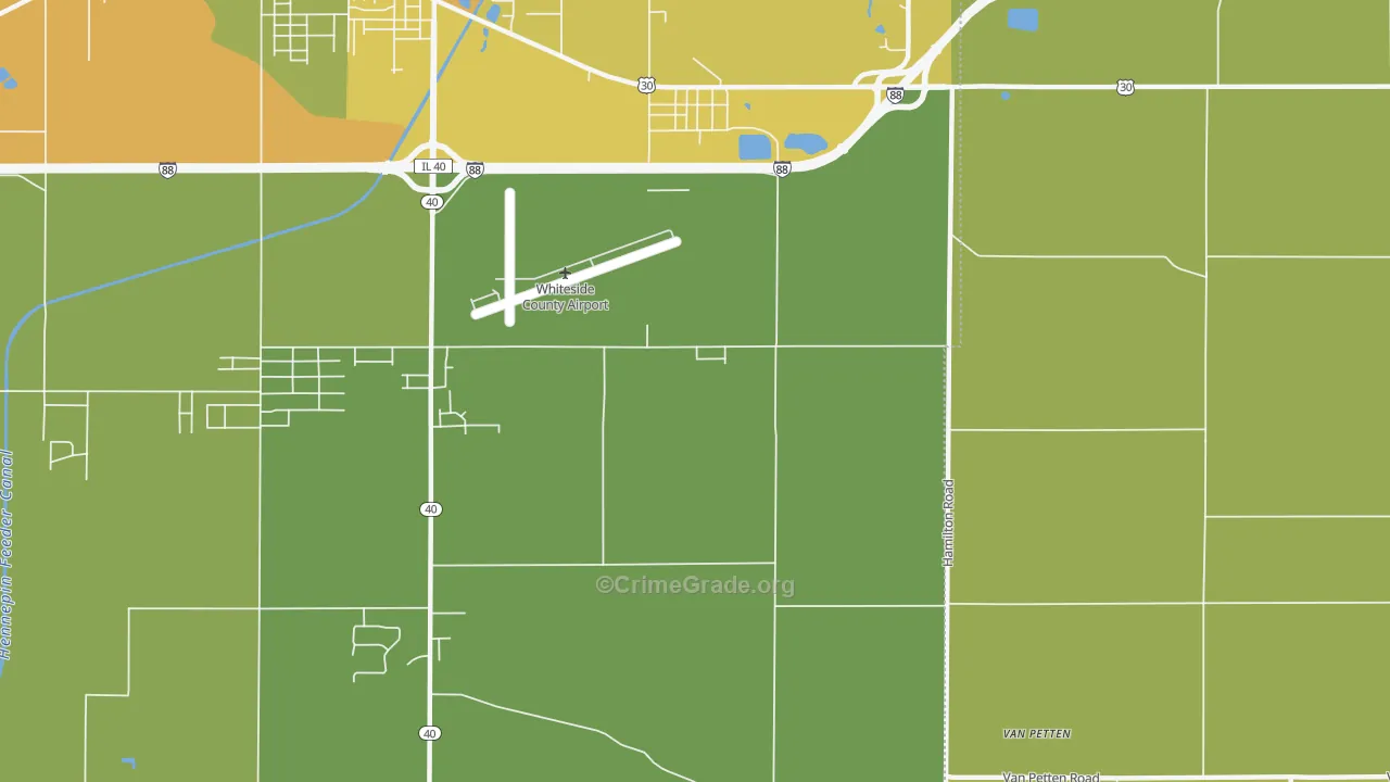 Yeoward Addition, IL Map of Theft Rates