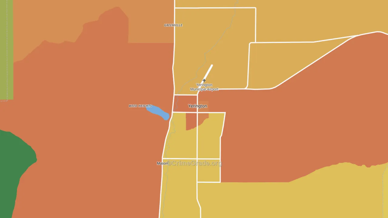 Yerington, NV Map of Theft Rates