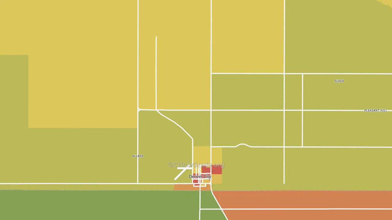 Yoakum County, TX Map of Theft Rates