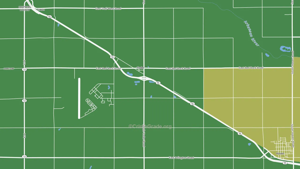 Yoder, KS Map of Theft Rates