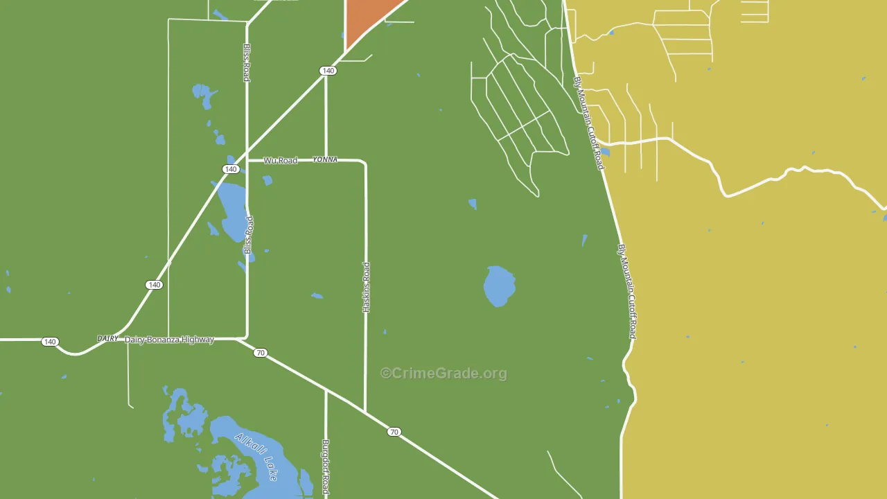 Yonna, OR Map of Theft Rates
