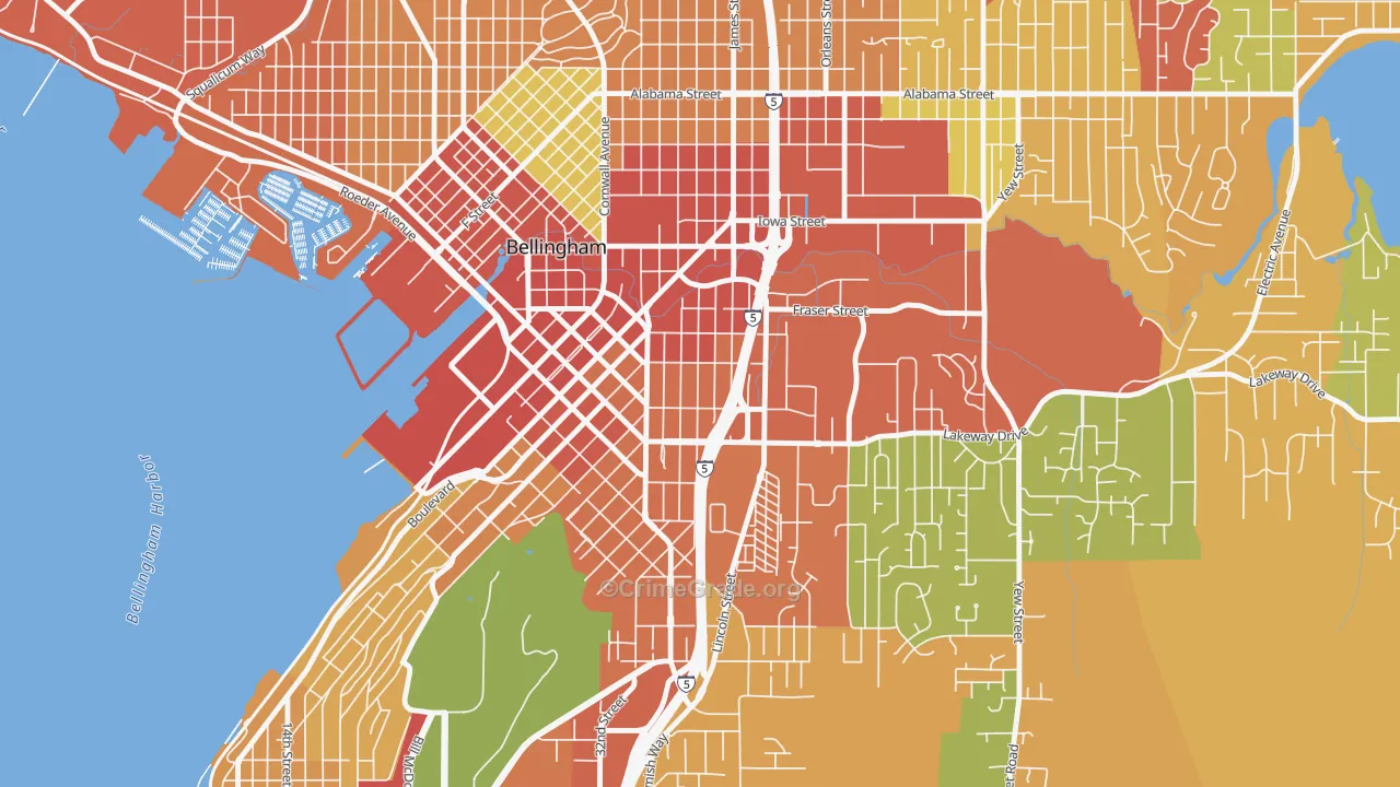 York, Bellingham, WA Map of Theft Rates