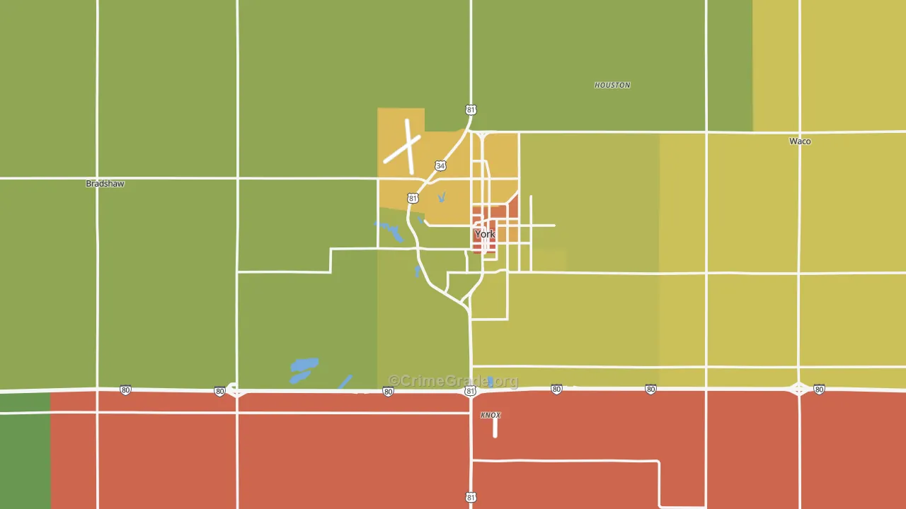 York County, NE Map of Theft Rates