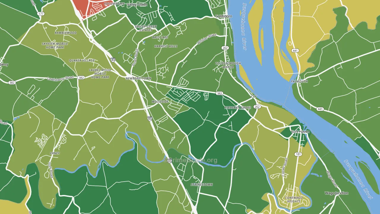 York Haven, PA Map of Theft Rates