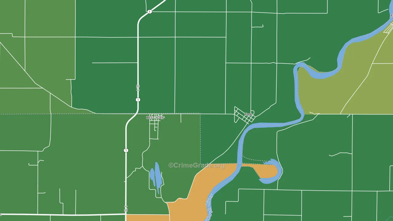 York, IL Map of Theft Rates