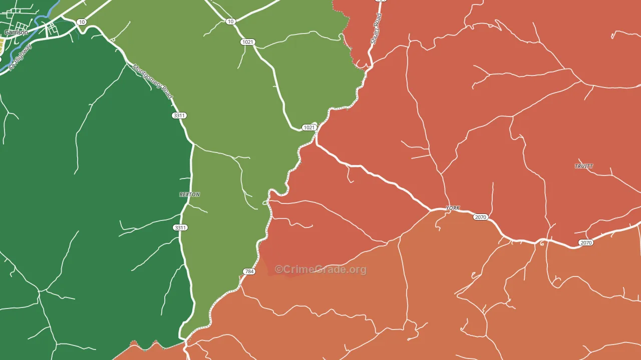 York, KY Map of Theft Rates