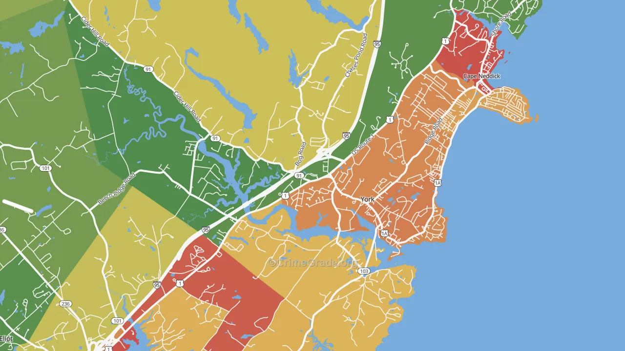 York, ME Map of Theft Rates