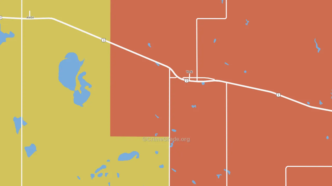 York, ND Map of Theft Rates