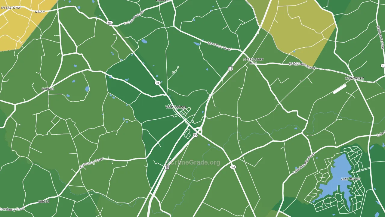 York Springs, PA Map of Theft Rates