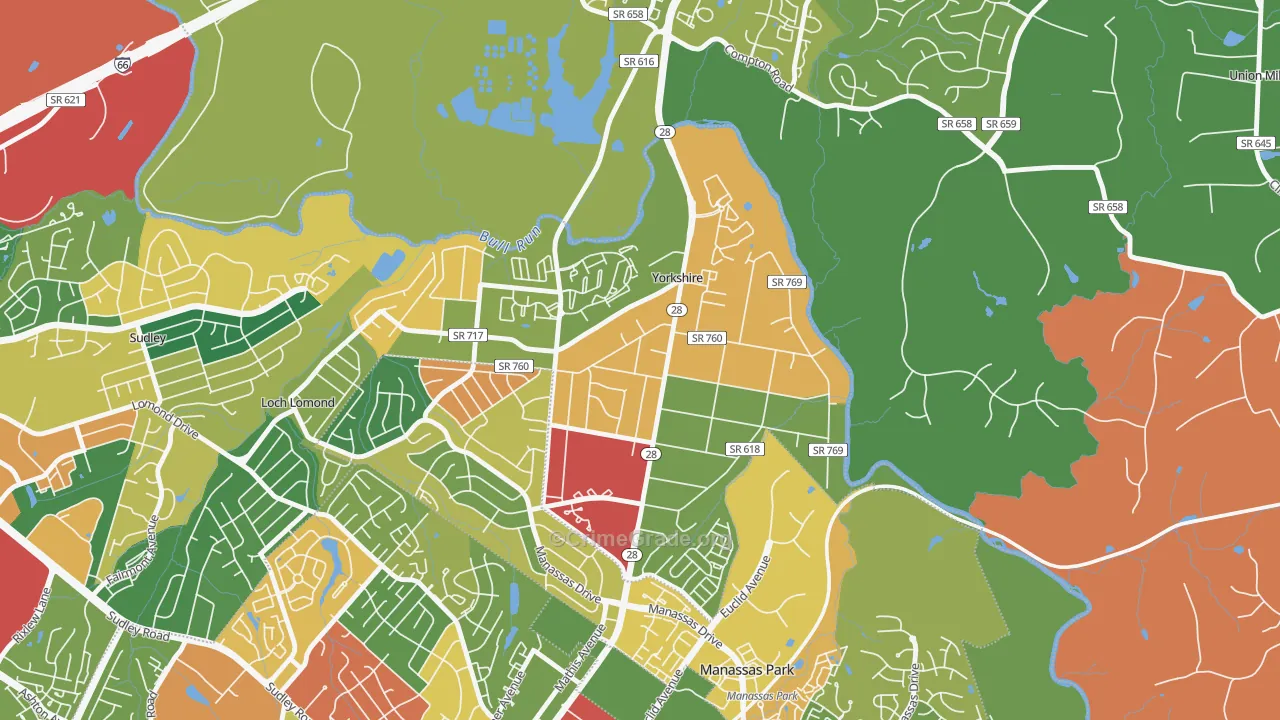 Yorkshire, VA Map of Theft Rates