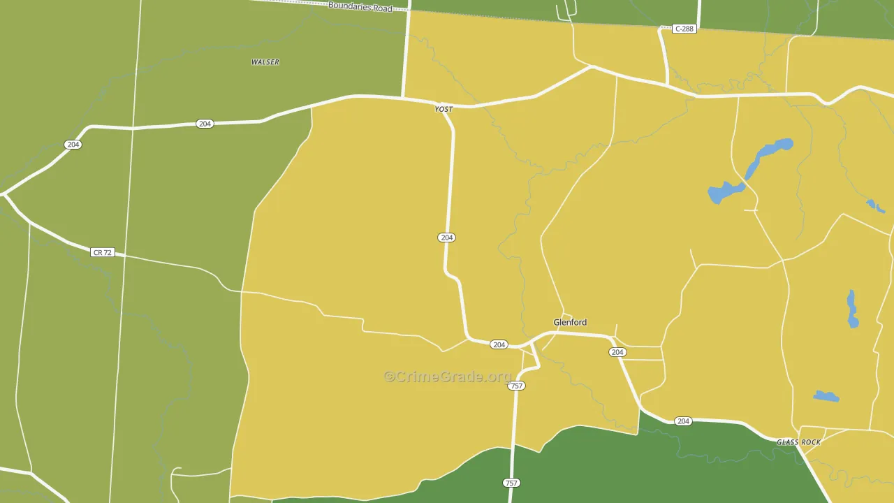 Yost, OH Map of Theft Rates