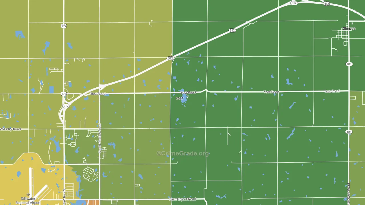 Yost, OK Map of Theft Rates