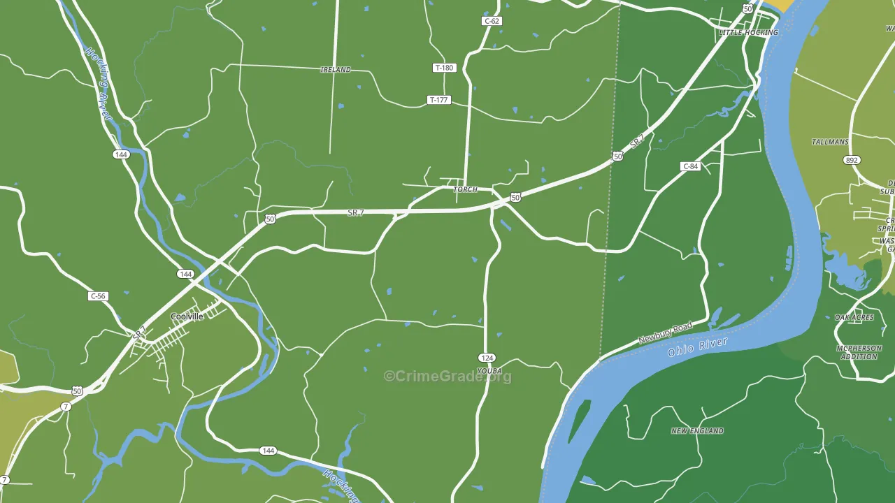 Youba, OH Map of Theft Rates