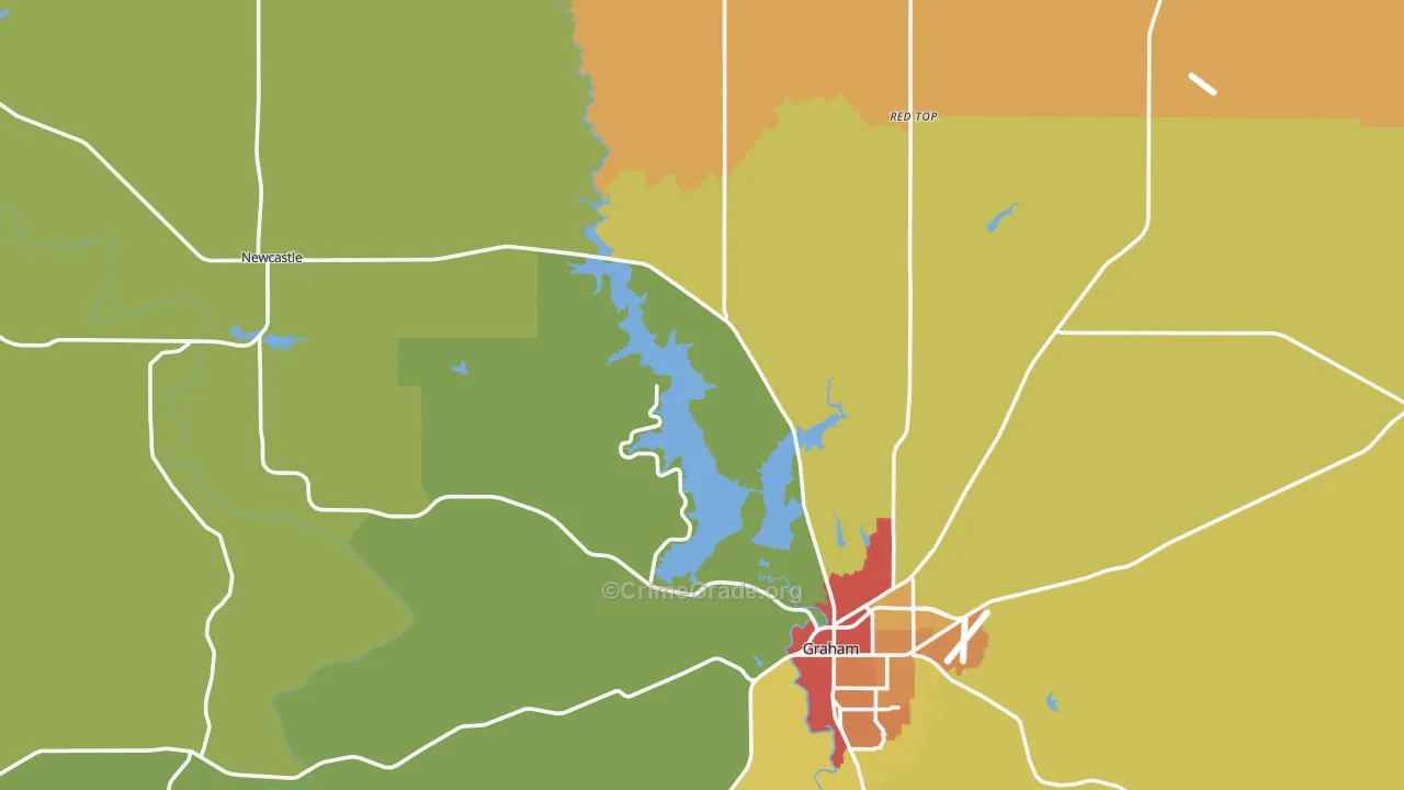 Young County, TX Map of Theft Rates