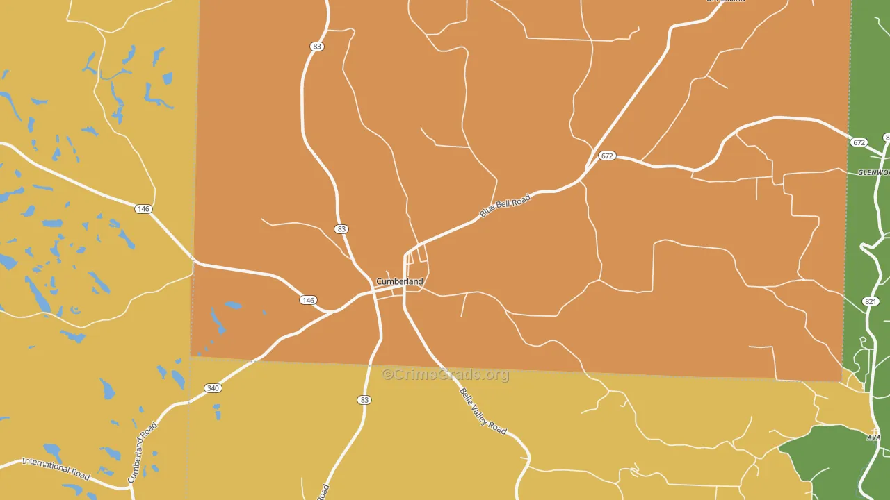 Young Hickory, OH Map of Theft Rates